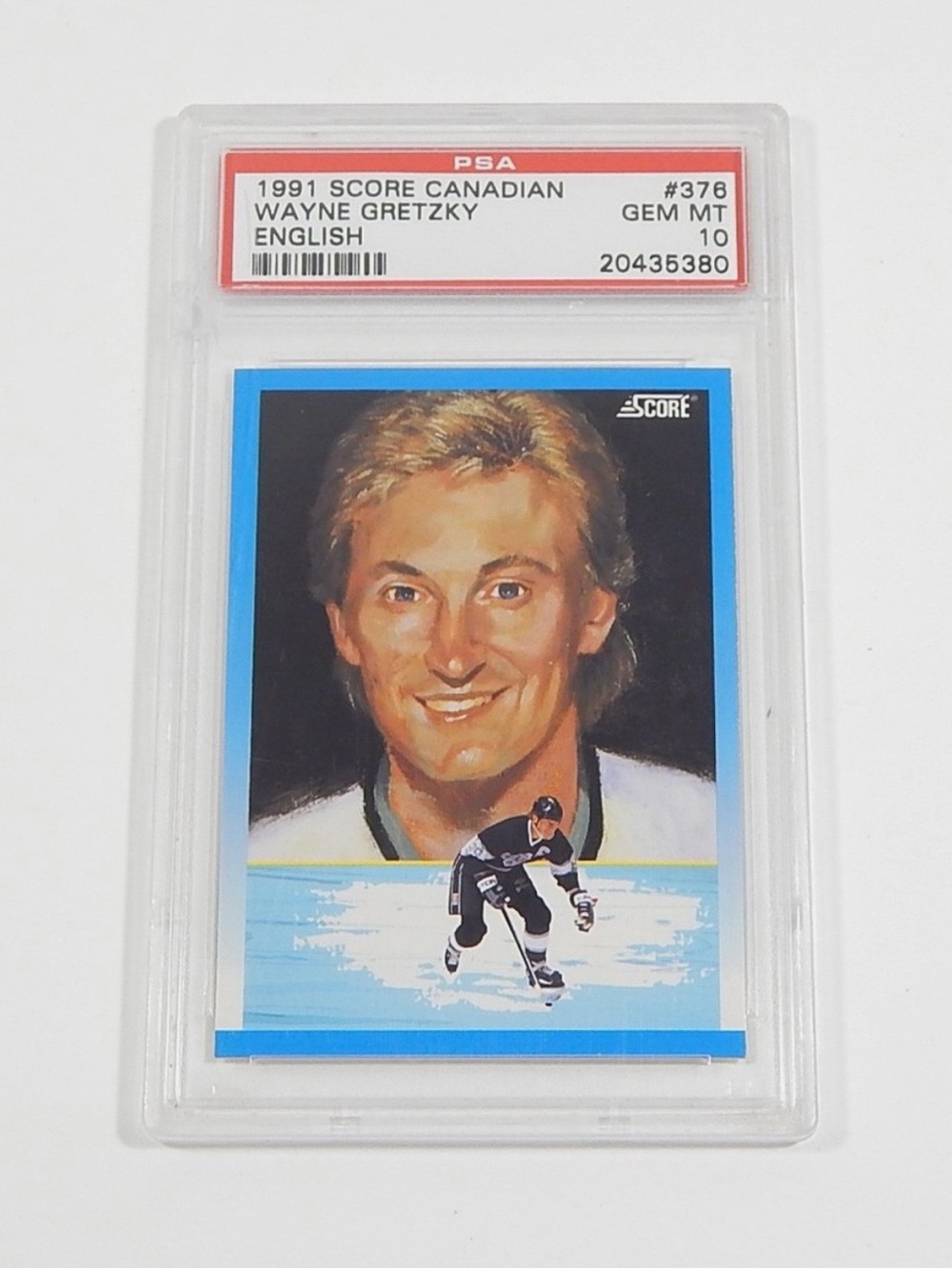1991 Score Canadian Wayne Gretzky Trading Card - Blue - PSA Gem Mint 10